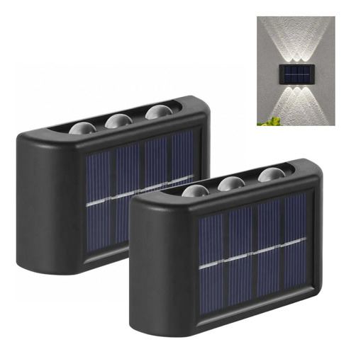 Pack X 2 Lampara Solar Led Exterior Aplique Premium