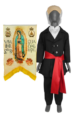 Disfraz Miguel Hidalgo Premium Talla 4 A 10 Héroes Patrios Independencia Estandarte Y Peluca  | Envío gratis