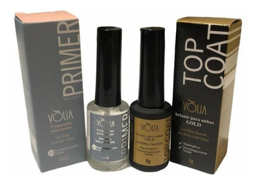 Kit Volia Top Coat Gold + Primer Original Vòlia Nfe