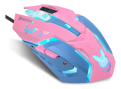 Mouse Gamer Con Cable Usb, 2400dpi, 6 Botones, Dva Overwatch