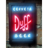 Luminoso Duff Beer Led Neon Quadro Placa Cerveja Simpsons