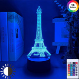 Luz De Noche Led Doble Color Torre Eiffel 3d