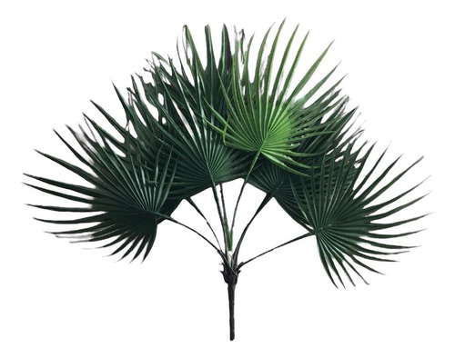 Planta Artificial Palmeira Leque Buquê Grande Verde 50cm