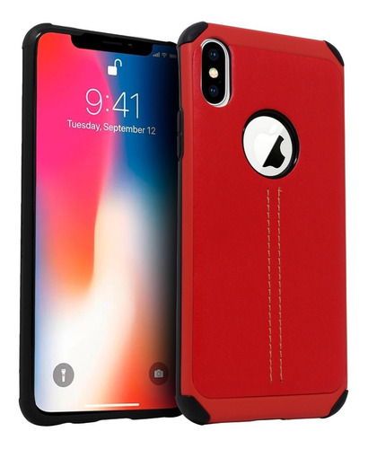 Funda Tpu Tipo Piel Para iPhone X / Xs Case Uso Rudo