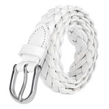 Cinturón Mujer Cuero Trenzado Falari 6007 - Blanco-s