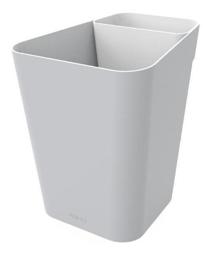 Lixeira Plastica Office Prat-k Cinza Pote Branco 10l