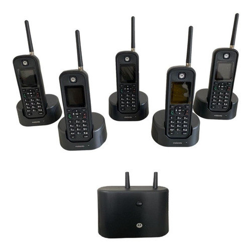 Telefone Sem Fio Motorola  Dect 6.0 De Longo Alcance 5 Bases Cor Preto