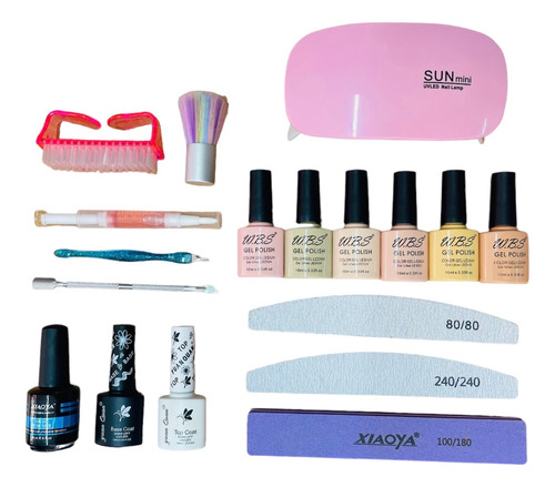 Kit De Uñas Básico Lampara Uv Kit Decoracion Uñas Ecónomico