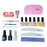 Kit De Uñas Básico Lampara Uv Kit Decoracion Uñas Ecónomico