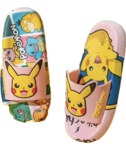 Sandalias Para  Playa  Pokemon Pikachu Antideslizantes