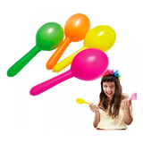 Combo Maracas Fluo Redondas X 20 Plastica Cotillon Carioca