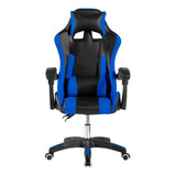 Silla De Escritorio Urban Design Msg-yl809 Gamer Ergonómica  Azul Y Negra Con Tapizado De Cuero Sintético