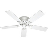 Hunter 53069, Ventilador De Techo De Perfil Bajo Iii Blanco