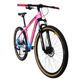 Mountain Bike 12v - Rino Escape 1x12 - Hidraulico - K7 11/50 Cor Rosa / Azul Bebe Tamanho Do Quadro 17