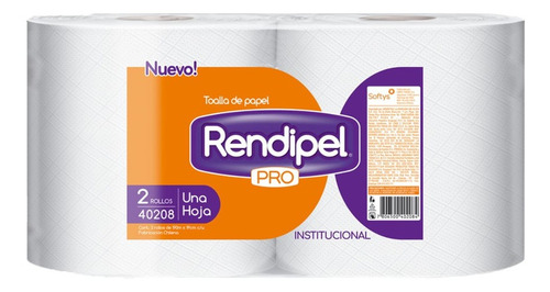 Papel Toalla Rendipel Pro Elite 190mt*2 (1 Pack)-super