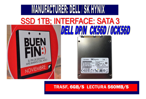 1tb Ssd 2.5   Hynix Dell Ck56d / 0ck56d Ssd Server
