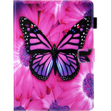 Funda Para iPad 8 - Rosa/violeta/mariposa/flores