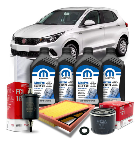 Kit Revisão Oleo Mopar 0w20 Fiat Argo 1.3 Drive Firefly