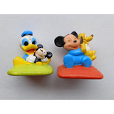 Lote 2 Figuras Bebes Mickey Mouse Y Pato Donald Disney 1984