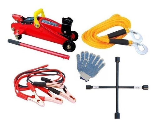 Kit Rescate 5 En 1- Crique Llave Cable Puente Slinga Guantes