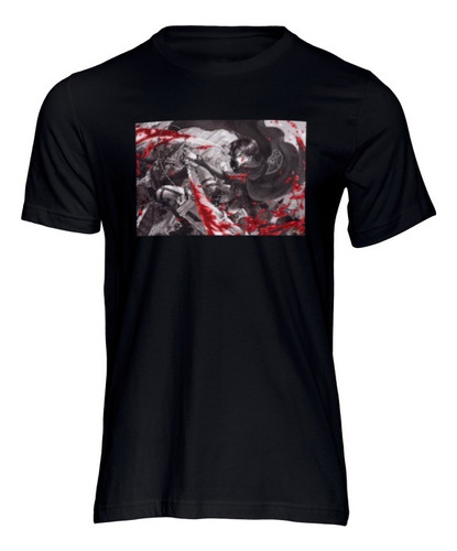 Playera Hombre Attack On Titan Levi Espada Sangre Pelea