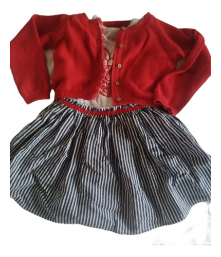 Conjunto Nena Vestido Y Saquito Talle 3 Hilo Hermoso