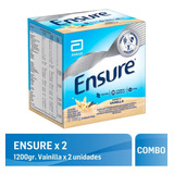 Combo Ensure Polvo Multivitaminic Vainilla Abbott 2 X 1200gr