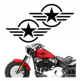 2 Adesivos Símbolo Estrela Militar Para Tanque Moto Custom