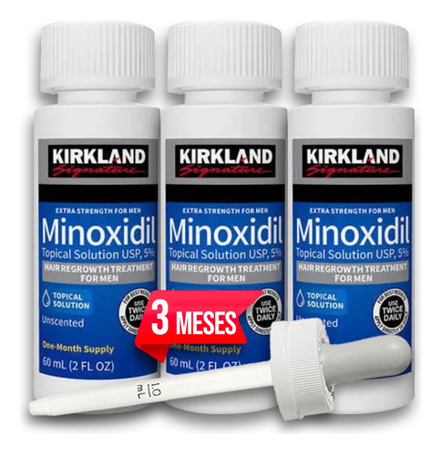 Minoxidil 5% Alta Calidad Tratamiento Tópico 3 Meses 