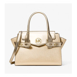 Bolsa Michael Kors Original Carmen Satchel Med Leather Oro