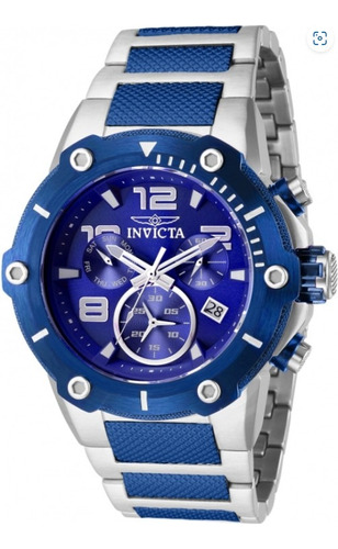 Relógio Invicta Speedway 40238 Masc. Prata E Azul 48mm