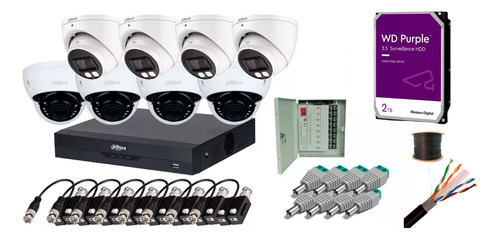 Kit Dvr 5mp 8ch, 4 Cam Full Color, 4 Cam Domo, 2tb, Utp Cat6