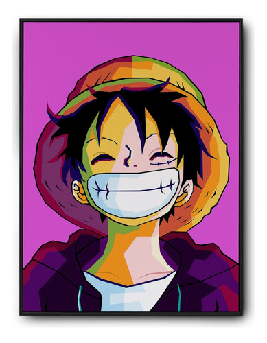 Cuadro One Piece - Luffy - Marco De Madera Con Vidrio