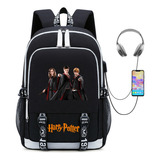 Mochilas Escolares Impermeables Harry Potter Puerto Usb