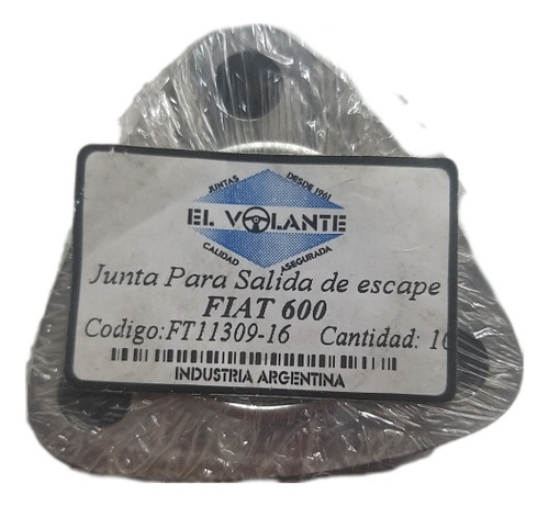 Junta Salida De Escape Fiat 600.