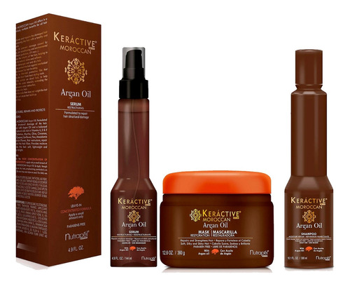 Kit Argan Oil Nutrapel Reestructura Cabello 3 Pzs