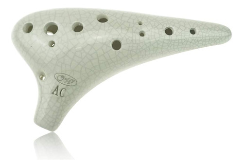 Ocarinawind® Ocarina Blanca De 12 Orificios Exquisita Artesa