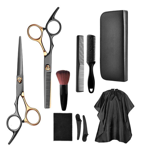 Kit Tesouras Barbeiro Cortar Cabelo Barba Jogo Profissional