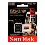 Tarjeta Memoria Sandisk Sd 64gb Pro Extreme 4k 200 Mb/s Adap