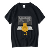 Alm Divertido Programador De Gatos Estampado Playera C Tenis