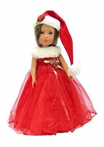 American Fashion World Sparkle Holly Christmas Dress With Ha
