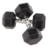 Set De 2 Mancuernas Hexagonal De Acero -25lb