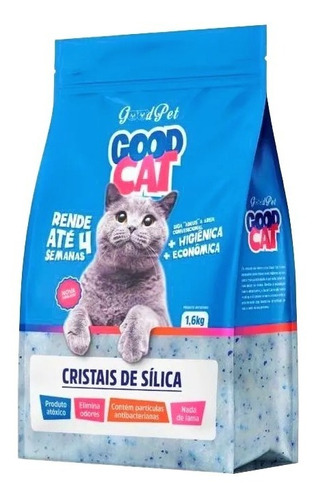 Areia Para Gato Grossa Cristais Sílica Em Gel 1,6kg Goodcat