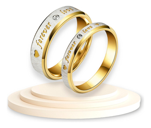 2 Anillos Forever Love De Promesa Para Novios Y Parejas