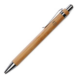 20 Bolígrafos De Bambú Con Funda Personalizados Con Tu Logo Grabado En Laser Bajo Relieve - Pack 20 Unidades