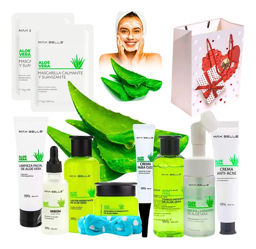 Mascarilla Facial De Aloe Vera + Kit Completo Cuidado Facial