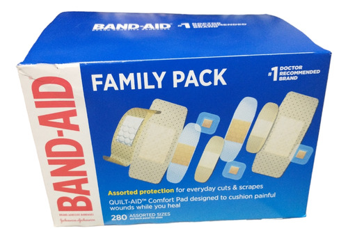 Band Aid Vendas Curitas Plástico Paq Familiar Surtido 280pz