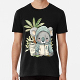 Remera Lindo Koala En Una Sudadera Con Capucha Bebiendo Café