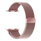 Pulseira Aço Metal Para Smartwatch 44mm 45mm 49mm Já Cor Rose