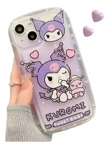 Funda De Tpu Kuromi Hello Kitty Para iPhone 15 14 13 12 11